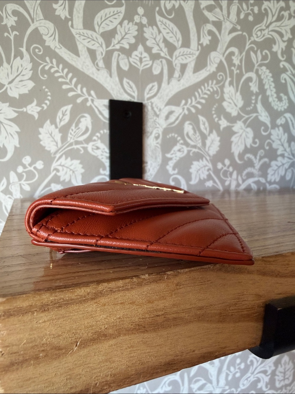 Saint Laurent Nappa Leather Flap Card Holder NWOT Burnt Orange Beautiful Neutral - Picture 8 of 14